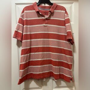 Lands End Men’s Striped Red Polo Shirt